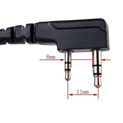 Kenmax® 2 Pin Ptt Mic Earhook Earpiece For 2-Way Radio Kenwood Puxing Tyt Baofeng Uv5R 888S #TOP5