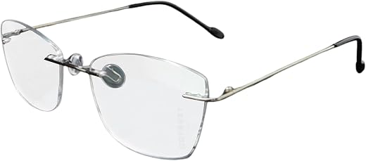JOY EYEWEAR Odyssey Rimless Cat Eye Glasses Frame for Women – Stylish Lightweight Transparent Eyewear for Ladies, Fashion ...