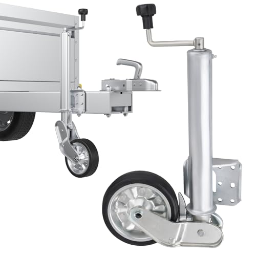 AUTOLIGHT 24 Schwerlast Stützrad 500 kg vollautomatik Ø 60 mm Stützrad mit Anbauflansch & Vollgummireifen Automatik-Stützrad mit Stahlfelge & Schmiernippel ideal für Anhänger Wohnwagen Trailer