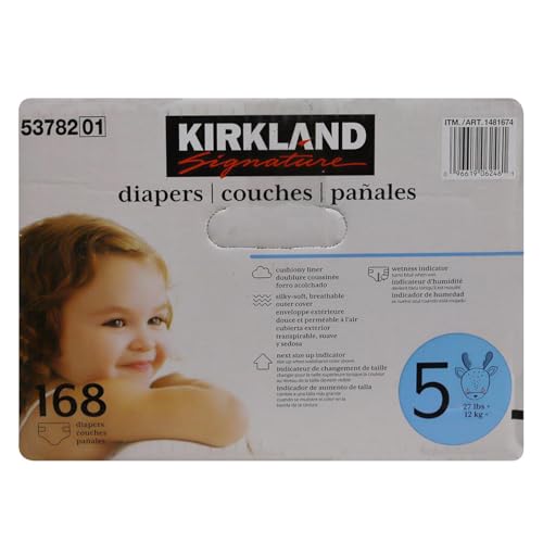 Image of Kirkland Signature Diapers, Size 5 (168 Count)