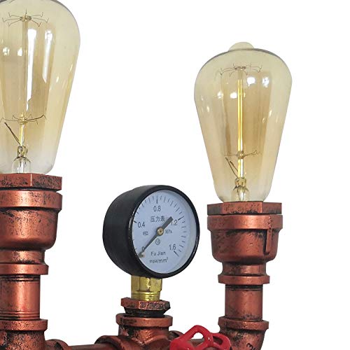 Retro roestige wandlamp ijzeren buis waterbuis wandlamp wandlamp industriële lamp licht vintage metaal decor industrie… - Afbeelding 6