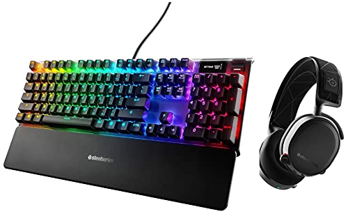 Image of SteelSeries Arctis 7 (Black) Headset & Apex 7 (Red Switch) Keyboard | Original Esports Brand Designed in Denmark Since 2001