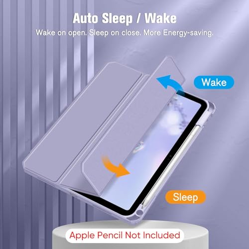 Image of MOCA Case for iPad A16 11th Gen 11 Inch 2025 & iPad 10th Gen 10.9 Inch 2022, Clear Back Cover, TPU Shockproof Frame, Auto Wake Sleep, Slim Transparent Protective Tablet Case (Lilac Purple)