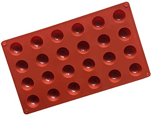 Set di 2 Stampo Silicone Semisfera, Grandi Vassoio Con 6 Cavità per Cioccolato, Torta, Gelatina, Pudding, Fatto a Mano Sapone, 3.5cm (Marrone) (A
