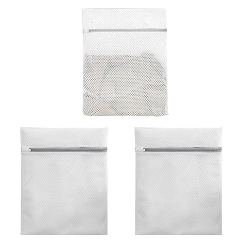 Bolsa de lavandería para prendas delicadas, paquete de 3 bolsas de malla para lavar prendas delicadas, bolsa de lavado de viaje, organizador de lencería, red fina transpirable, cremallera resistente