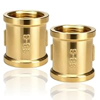 2 Stück Messing Doppelmuffe G3/4 Zoll Ig/Ig, Innengewinde Verbindungsstück Ø24mm, Rohrverbinder aus Messing für Wasserleitung & Heizung