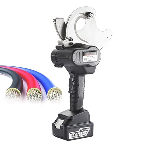 XNZJHPP Cordless Hydraulic Electric Ratchet Cable Cutters - Battery Powered Tool for Efficient Aluminum and Armored Copper Wire Cutting (EC85)