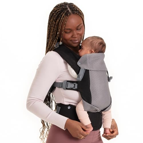 Image of Beco Gemini Baby Carrier from Newborn to Toddler - Certified Ergonomic Newborn Baby Carrier for Infants and Children of 7-35 lbs - M Shape, Adjustable Seat, Breathable 3D Mesh (Cool Black)