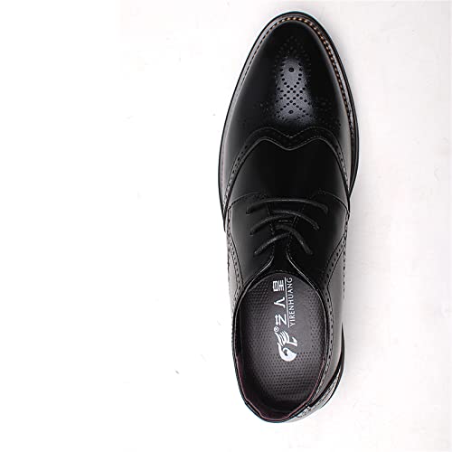 Image of Men's Pointed-Toe Lace-up Formal Brogues Dress Shoes