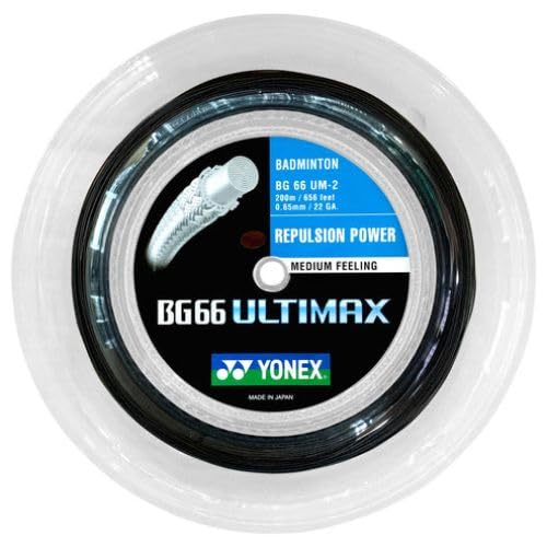 YONEX BG66 Ultimax Badminton String Reel for Racquets 200Meter / 656 feet (Black)