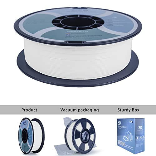 Image of ZIRO 3D Printing Filament,1.75mm 1KG, Fit for Most FDM Printers, Snow White | Fit for Most FDM 3D Printer, 1.75mm 1KG Spool, Dimensional Accuracy + /-0.03mm, Colorful PLA FilamenT