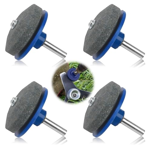 LANDIANLD Electric Sharpener for Lawn Mower Blades Rotary Mowers & Garden Devices Garden Tool Sharpener for Electric Hand Drill Machines Precise Multipurpose 4 Pcs (Blue)
