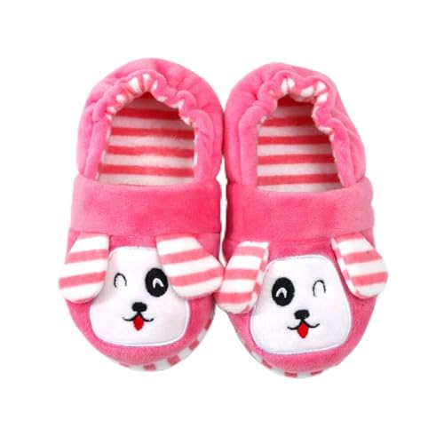 Enteer - Zapatillas de rayas para niña, Perrito rosa, 11-12 Little Kid