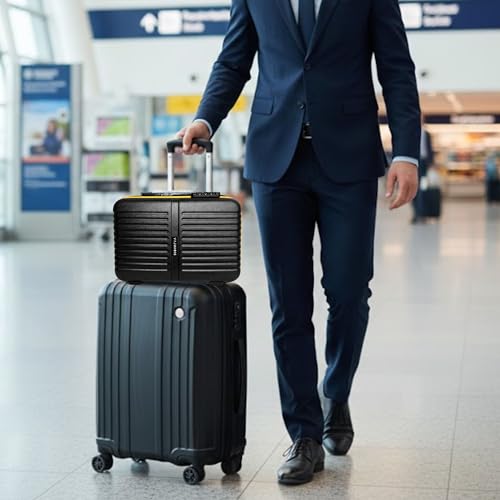 Image of VALMORE Valmore AeroVault 13 Hardshell Laptop Bag for 13-Inch MacBook, Polycarbonate Hard Case with Lock, Premium Cushioned Interior, Trolley Sleeve