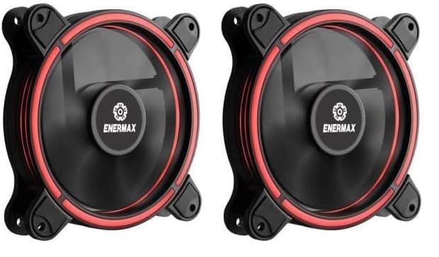 Ventilateur 120mm RGB LED pour Boîtier PC, ultra silencieux Haut de gamme Enermax T.B. RGB LED 12cm - Uctbrgb12 - Single, Ple Détachable, anti-poussière (Lot de 2)