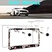 License Plate Frame 2 Pack Car License Plate Holder Metal Number Plate Frame Car Tag Frame (Flower 2Pack)