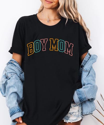 Boy Mom Shirt for Women Oversized Mama Tshirt Mom Lift T-Shirt Gift for Mom Casual Tee Tops3
