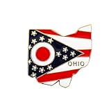 Ohio State Shaped Map Lapel Metal Pin Enamel Brooch Keepsake Beautifully Designed for Backpack Hat