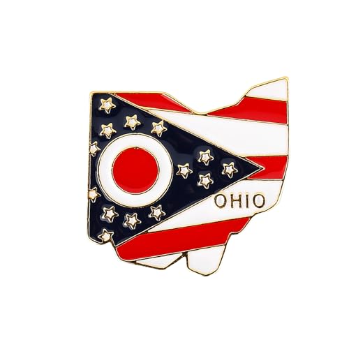 Image of State Shaped Map Lapel Metal Pin Enamel Brooch Keepsake Beautifully Designed for Backpack Hat