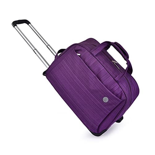 FEEIMOL Bolsa de Viaje con 2 Ruedas, Bolsas de Equipaje para Viajes, Bolsas de Viaje con Ruedas, Bolsa Plegable con Rodillos (Púrpura)