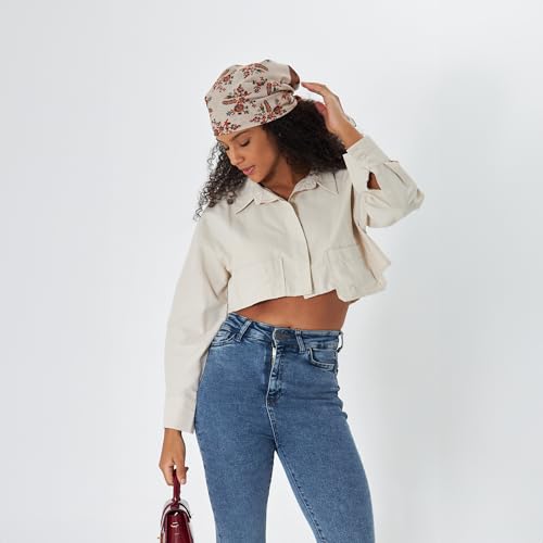 Womens Neck Scarf 27.5"x27.5" Medium Square Organic Cotton | Headband Scarf Bandana Wrap Head Scarf Breathable Lightweight3