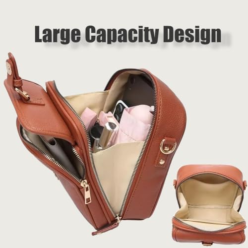 Forcipower Crossbody Leather Bags for Women, Vegan Anti Theft Side Purse Shoulder, Retro Soft Handbags with Built In Wallet4