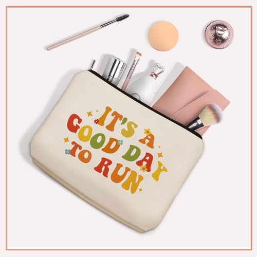 Running Christmas Gifts Makeup Bag: Cute Cosmetic & Toiletry Pouch It's a Good Day To Run For Girls & Womens Runner, Nieces, Girlfriends, Mom, Coworkers.Ideal Gift for Travel, Birthday4