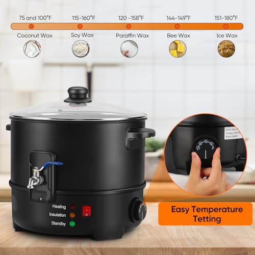 Panghuhu88 Panela de derretimento de cera para fabricação de velas, derretimento de cera de 8 L com