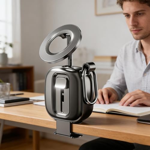 Support de téléphone pour bureau magnétique ajustable et antidérapant