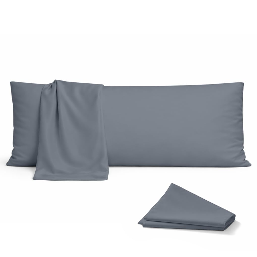 Rohi Grey Bolster Pillow Cases 3ft (36") | Soft Cotton Blend Orthopedic Body Pillow Cover for Neck, Pregnancy & Nursing Support | Hypoallergenic & Breathable Long Pillow Case