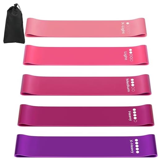 Bandas elasticas musculacion, Set de 5 Banda Elastica Fitness, Bandas elasticas Fitness con Guía Entrenamiento y Bolsa Almacenamiento, Bandas de Resistencia para Yoga, Pilates, Fitness, estiramientos