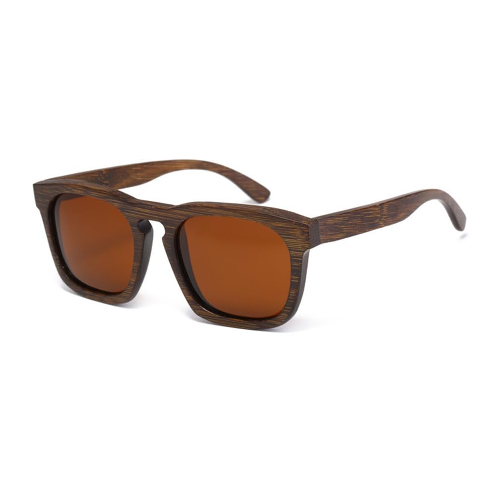 Vintage Holzrahmen Sonnenbrille Schwarze Bambusbrille Für Männer Polarisiert UV400 Schutz