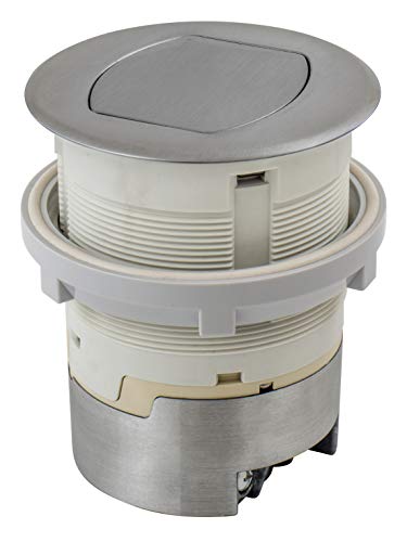 Bryant Electric RCT220ALU 20A 125V Tamper Resistant Countertop Pop-Up Receptacle Surface Mount, 20 Amp, Brushed Aluminum