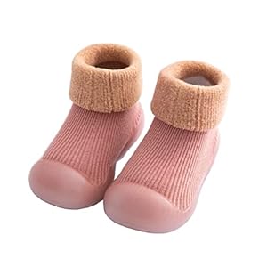Cozozn Baby Girl Slippers Socks Indoor Winter Warm Toddler Girls Slippers Combed Cotton Newborn Girls Rubber Non-slip…