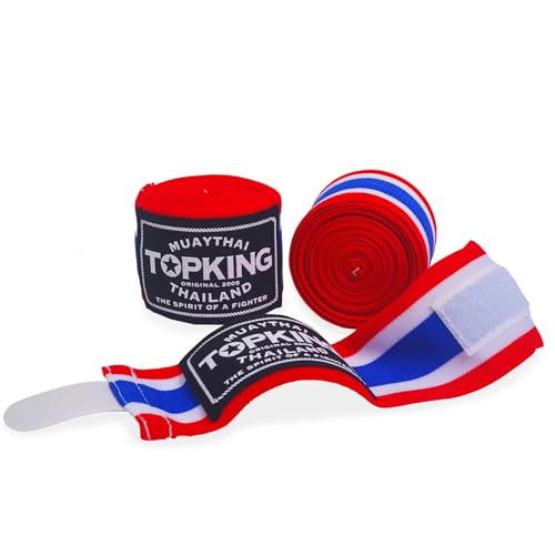 TopKing Muay Thai - Fascia per mani con bandiera tailandese