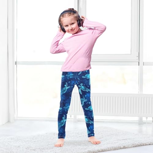 Sea Turtles Girls' Leggings Toddler Doodles Sea Kids Yoga Pants Dance Active Tights 4T4