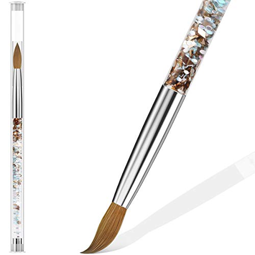 Nail Brushes for Acrylic Application, Hermounas 100% Pure Kolinsky Sable Nail Brush for Acrylic Nails # Size 14 Round for Acrylic Powder Nail Art Brush (#14)