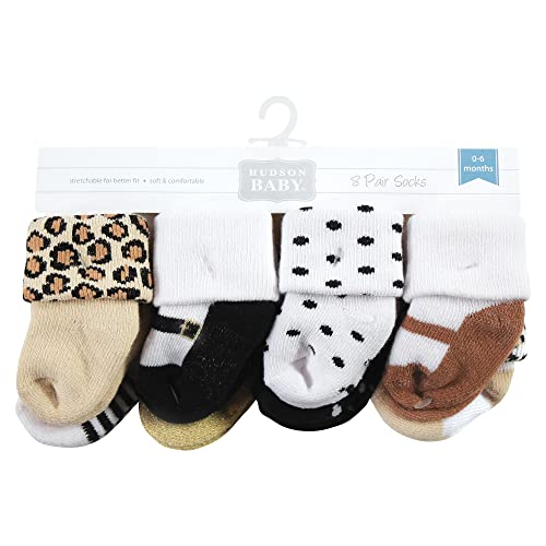 Image of Hudson Baby Baby 8-pack Cotton Rich Newborn and Terry Socks