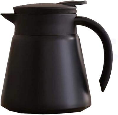 Skystal, Thermal and Cold Coffee Carafe, Double Wall Vacuum Insulated or Cool Coffeepot, Hot and Cold Retention Mini Stainless Steel Coffee Pot or Milk Kettle or Tea Pot or Ice Jug (29 OZ) (Black)