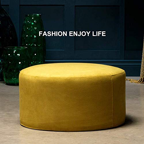 Mesa de café para sala de estar moderna y puff redondo de 60 cm verde glam 4