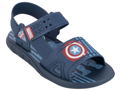 Sandália Papete Infantil Menino Marvel Web Capitão América Grendene Kids Azul (Azul, BR, Criança de