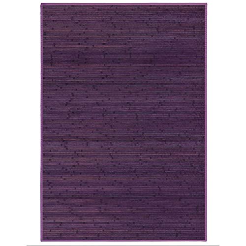 Hogar y Mas Alfombra de Salón o Comedor provenzal, Lila de Bambu Natural, 140 x 200 cm Natur, 140x200