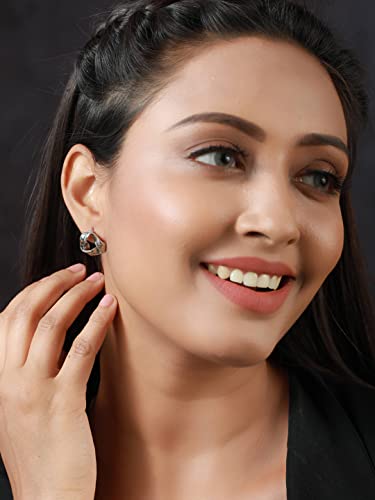 Women's Plated Hammered Stud Earrings