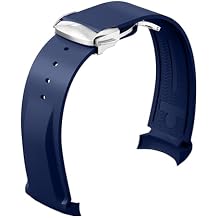 Curved End Rubber Strap Compatible with Omega Rolex Tudor SEIKO 20mm 22mm Watch,Seamaster Speedmaster Diver 150M 300M 600M Omega X Swatch Moonswatch Watch Replacement Band Men Women