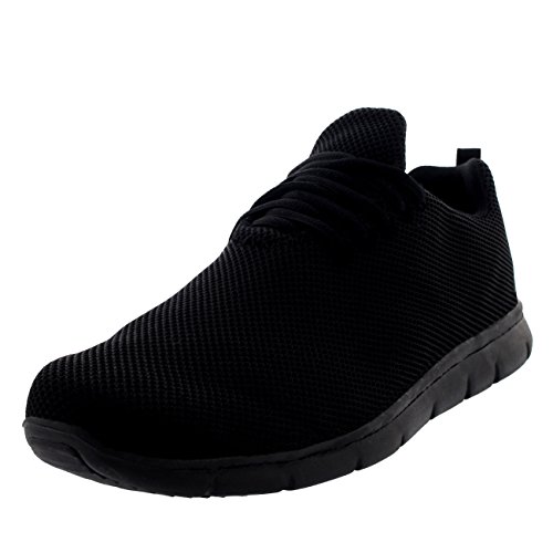 Get Fit Mens Running Mesh Sports Low Top Fitness Gym Walking Trainers - Black/Black - UK11/EU45 - BS0103