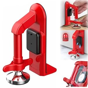 Portable Alarm Door Stopper, Portable Lock for Travel Anti Theft Blocker Stoppers Security Jammer Stopper No Drill Safety Door Stopper Security for Women, Children (Red)