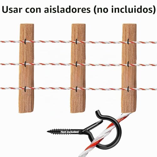 Miniatura 4 de 500m Cuerda Para Cerca Electrica, Cercas De Alambre Para Ganado De Acero Inoxidable, Cuerda Conductora Para Cerca, Hilo Para Eléctrico Cerca Eléctrica, Cerca Electrica Ganado Para Vacas, Caballos