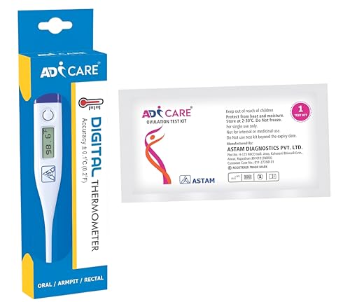 Image of 2-in-1 Women's Health Combo - Digital Rigid Thermometer + 1 Ovulation Test Kit | Accurate Temperature Monitoring for Oral, Underarm & Rectal Use | Fertility Tracking Self-Test