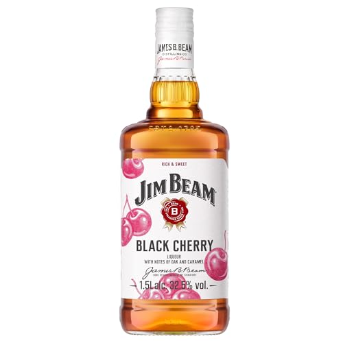 Jim Beam Black Cherry (Red Stag), Whiskey Likör mit süß-fruchtigem Schwarzkirschgeschmack, 1.5 L,...
