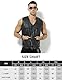 Casey Kevin Herren Lederweste Leder Motorradweste Weste Biker Motorrad Clubweste, Schwarz, Weste aus Kunstleder